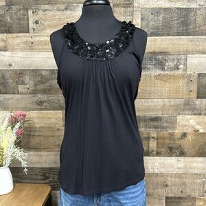 Ladies Size Large Apostrophe Sequin Neck Tank